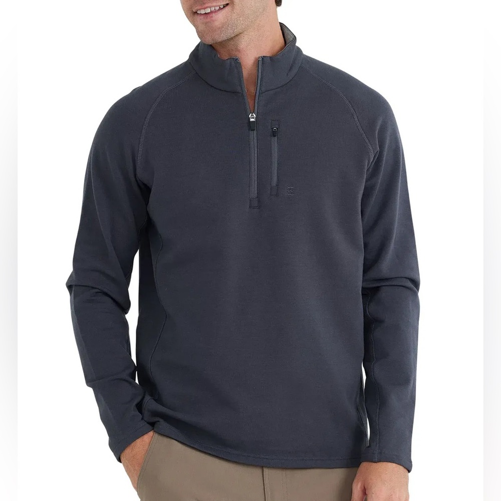 Free Fly Apparel Men's Bamboo Heritage Fleece Quarter Zip Size XL